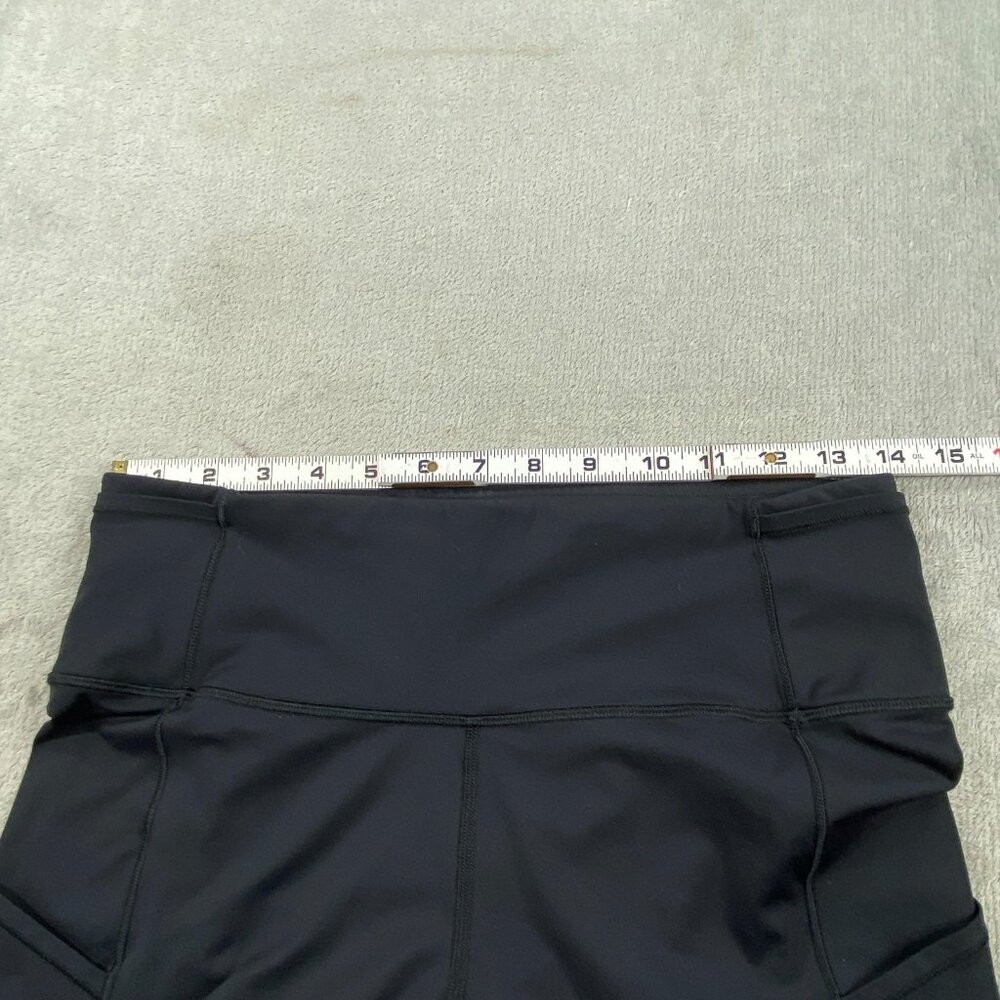 Lululemon Fast Free Crop II Nulux Pants Womens 10 Black Sweat Wicking Running - Picture 6 of 11